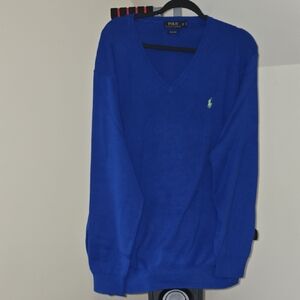 Polo by Ralph Lauren Blue V-Neck Sweater